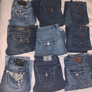 9 pairs of women’s designer jeans 25 x 30